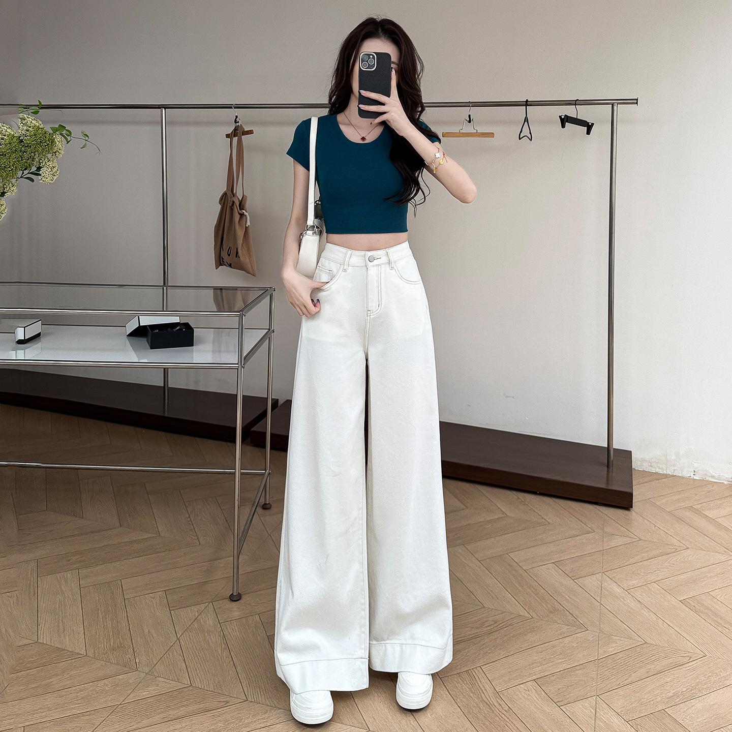 Women s Petite High Waist Wide Leg Flare Jeans - 2026 Spring/Summer Collection Extra Large