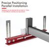 Aluminium Alloy Punching Positioning Ruler for Wardrobe Boom Installation Carpentry Drilling Locator Suspension Rod Install Tool