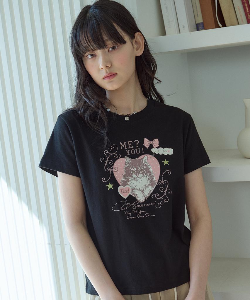 CPGN STUDIO Miyucat Crop Short Sleeve T-Shirt Black