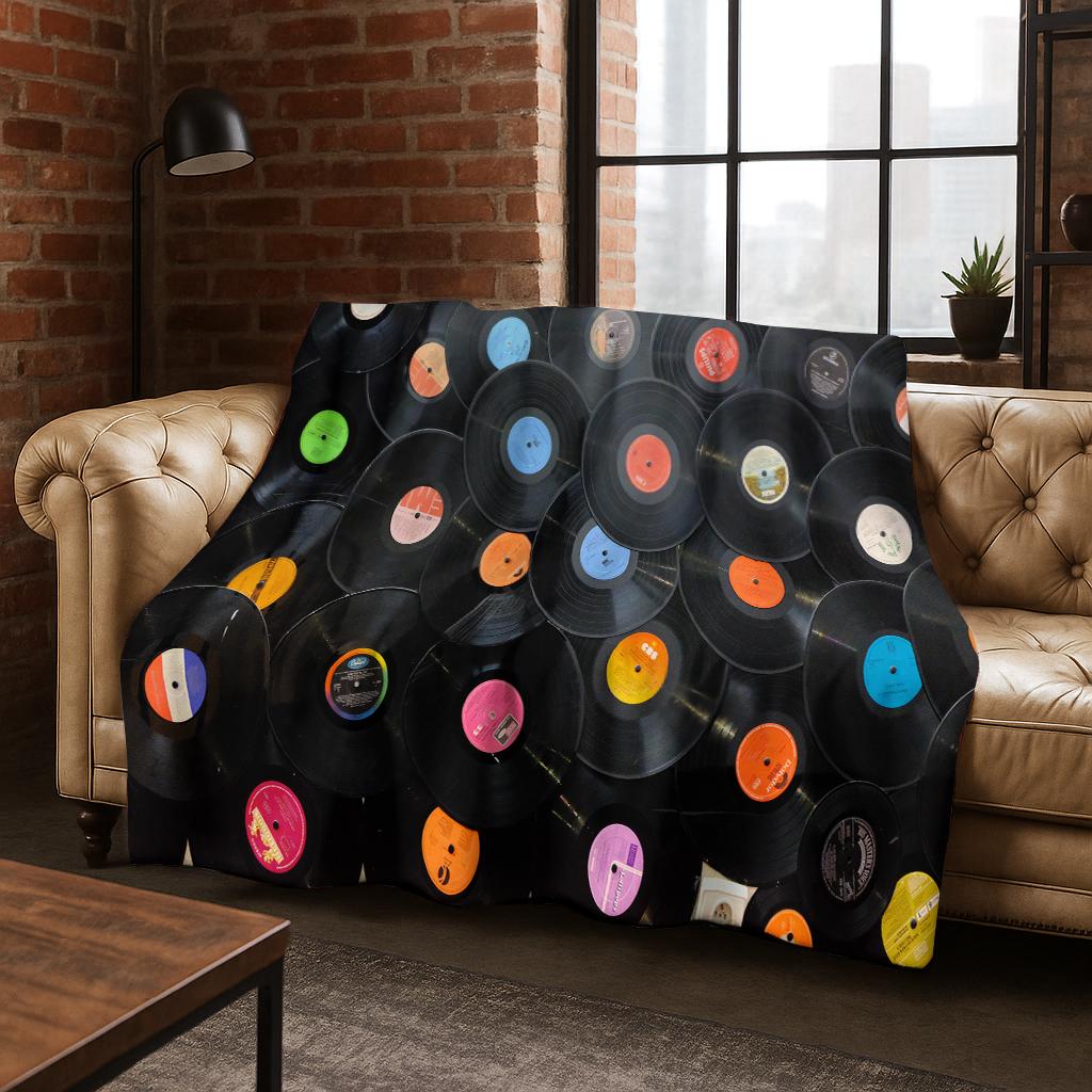 DJ Screen Record Flannel Blanket,Warm and Cozy Soft Throw Blanket for Home Bedroom Bed Sofa Office Travel Picnic Cover Kid Gift