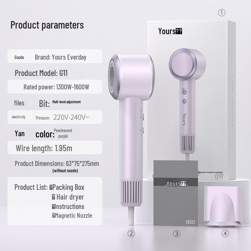 Yongri Professional High-Speed Salon Hair Dryer with Negative Ion Care