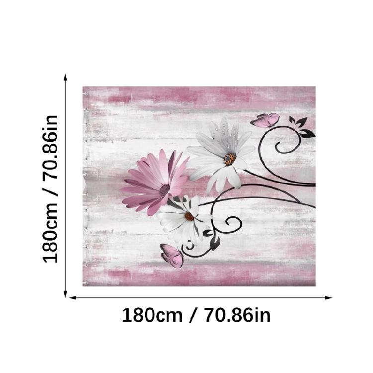 Pet Friendly Floral Shower Curtain Waterproof Polyester Bathroom Decors With Reinforced Edges For Safety