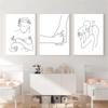 Family Portrait Art, Abstract Line Drawing Poster, Mom and Baby Wall Art Print, Hands Canvas Painting, Wall Pictures, Living Roo
