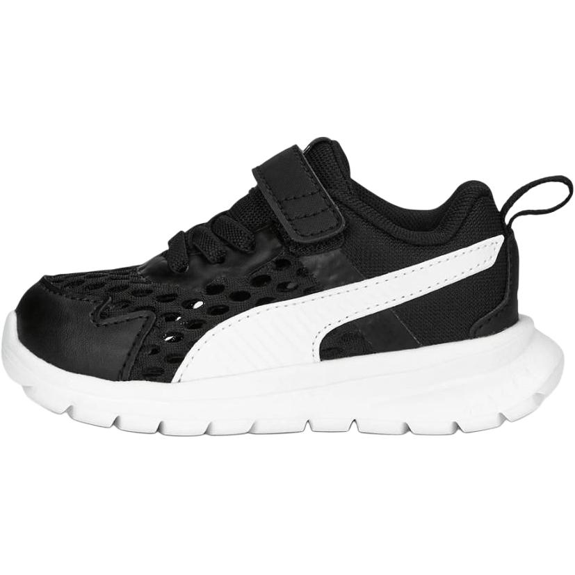 Puma Evolve Run PU Versatile Comfortable Shock Absorbing Breathable Low Top Walking Shoes Baby Shoes Black White 389692-01