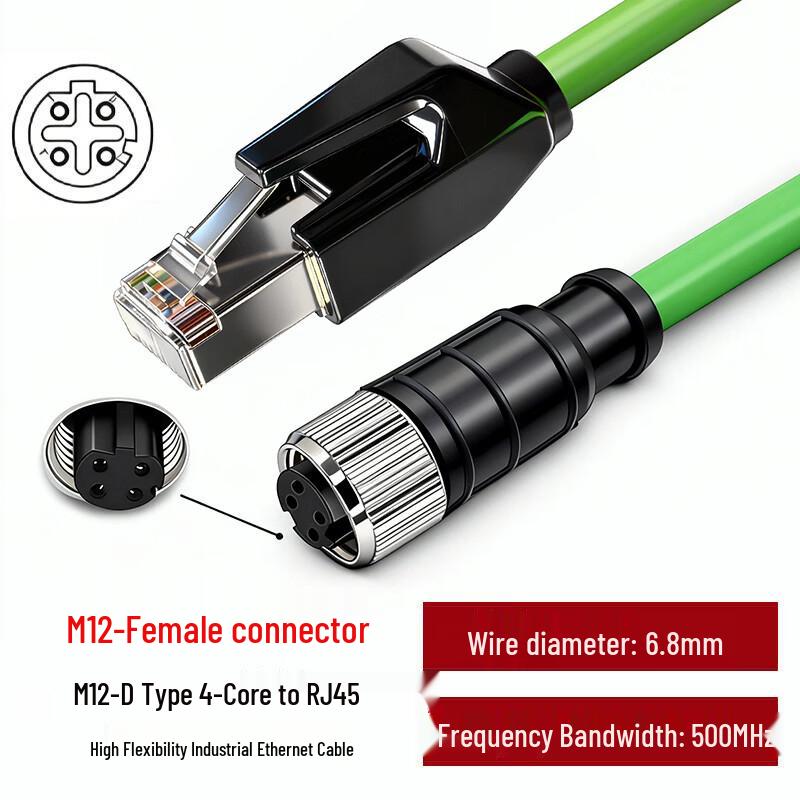 Industrial Camera M12 to RJ45 Network Cable