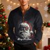 Mens Christmas Sweater Zip Up Sweatshirts Vintage Knit Graphic Sweatshirt Xmas Stand Collar Pullover