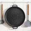 Carbon Steel Frying Plate Thick BBQ Grill Pan Round Roasting Grill Tray  Household Use