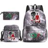 Cr7 Youth Fashion Children'S Student Schoolbag Three-Piece Set Backpack Satchel Pencil Case