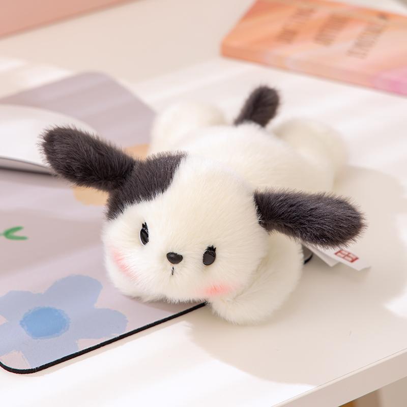 6 Styles Cuddly Lying Prone Cartoon Animal Plush Toys Soft Fluffy Panda Dog Bear Doll Lovely Desktop Pets Kawaii Gift To Girls