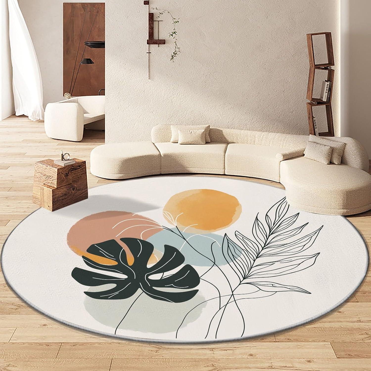 Cartoon Animal Whale Dots Round Area Rug Cartoon Washable Circular Carpet Runner - Non Slip Circle Rug Carpet Absorbent Mat for 100cm