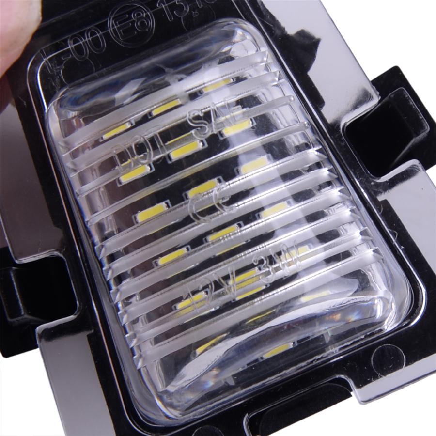 For 07-18 Jeep Wrangler JK Rear License Plate Light Bumper Lamp Clear Lens White