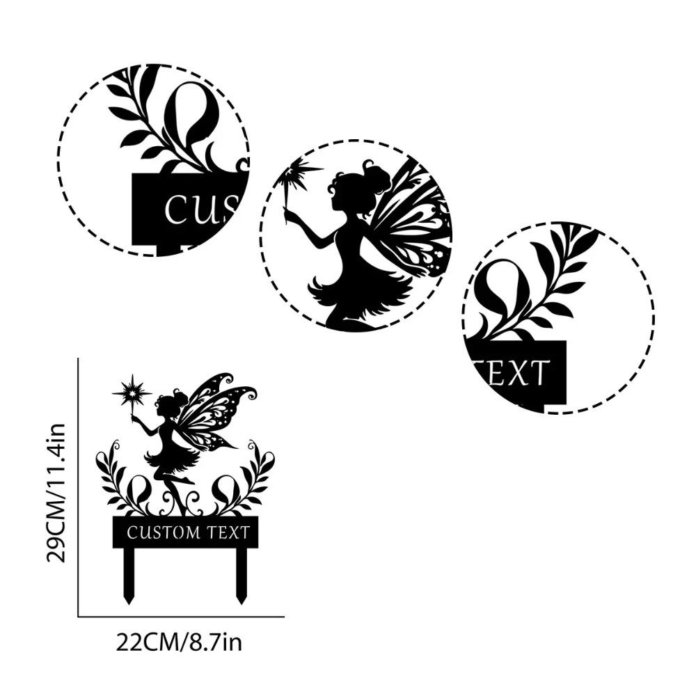 Metal Fairy Garden Stake Personalized Flower Bed Decoration Outdoor Gift