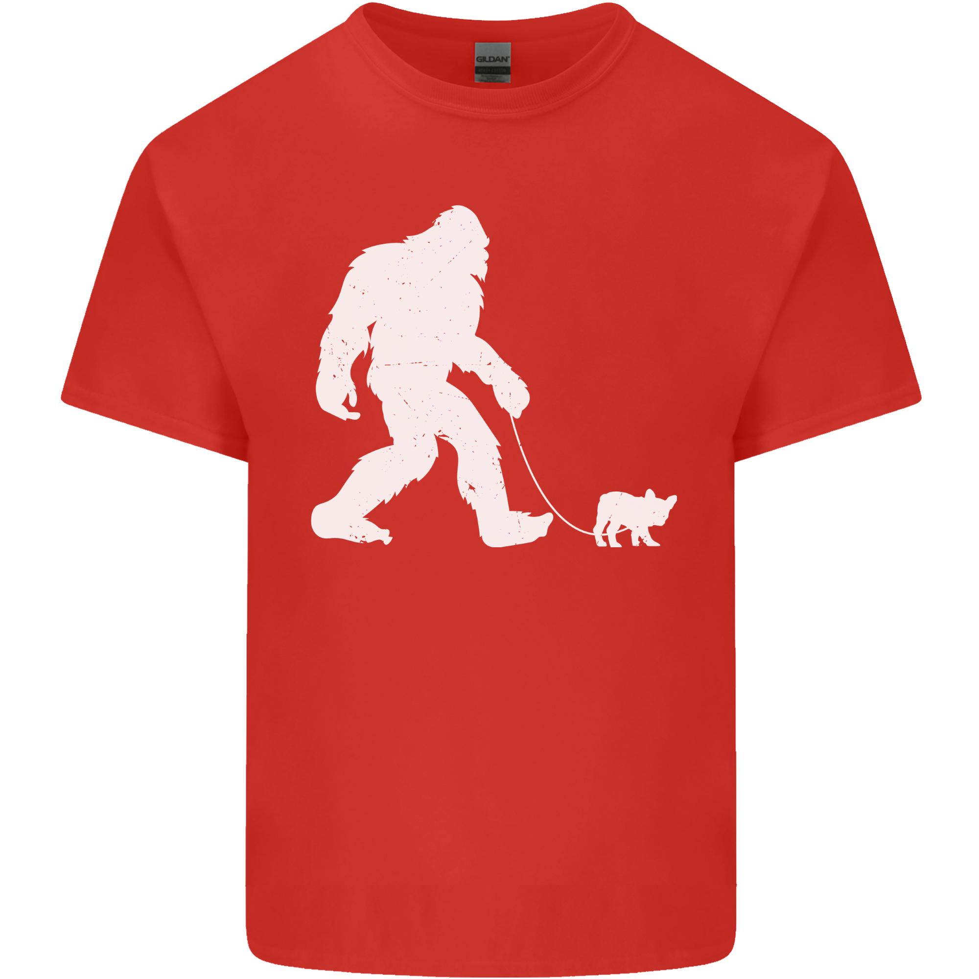 Bigfoot Walking A Dog Funny Yeti Unisexs Light Cotton Tshirt S