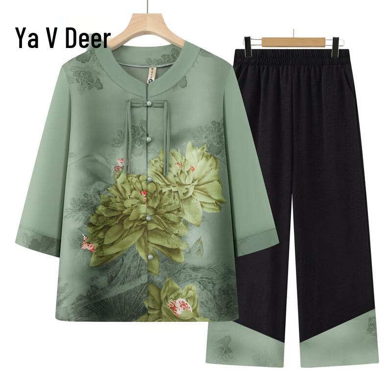Elegant New Chinese Style Summer Shirt for Elderly Women 2XL