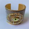 Full Rhinestone Demon's Eye Bracelets Metal Geometric Cuff Bangles  Decoration