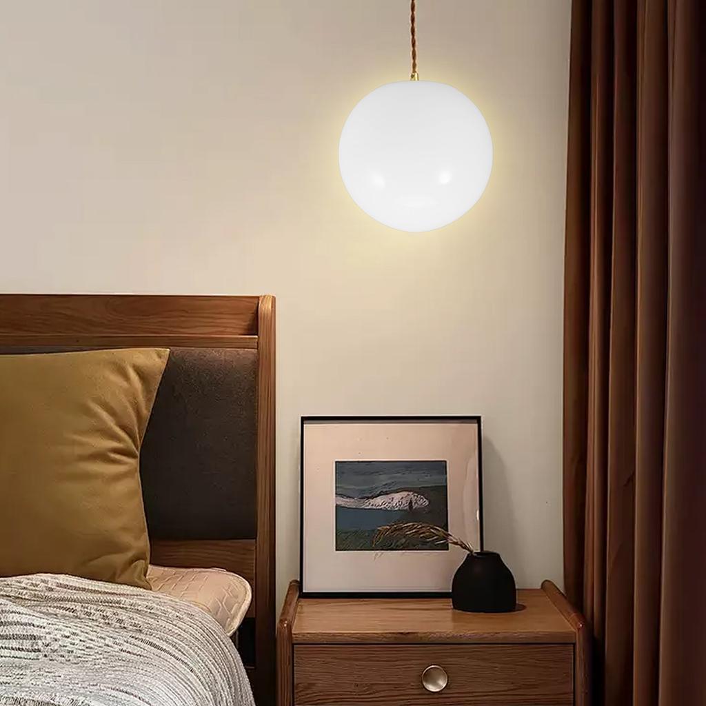 Milky White Round Glass Lampshade Flat Opening Globe Light Cover for Table Lamp Pendant Ceiling Chandelier Wall Sconce Floor