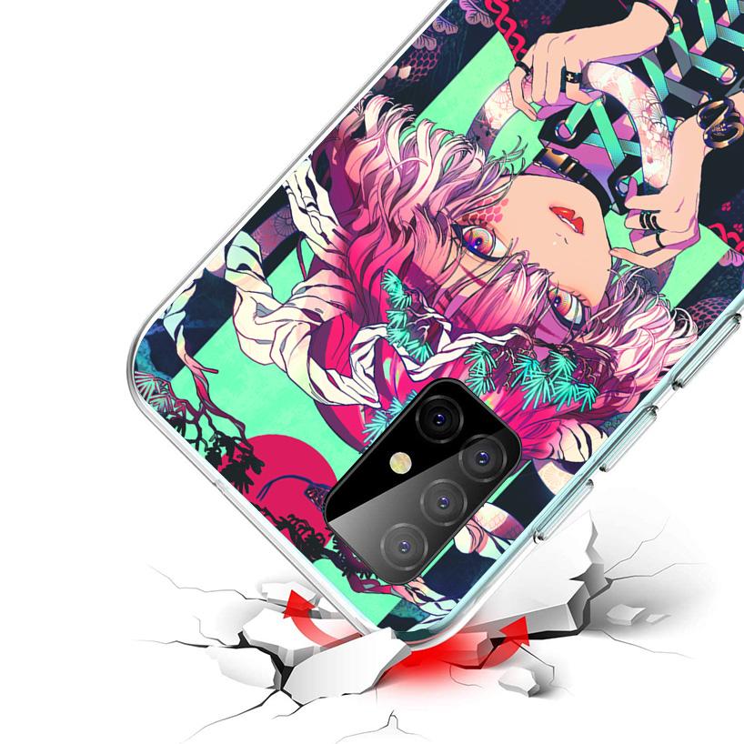 Japanese Style Anime Girl Cover Phone Case For Samsung Galaxy A12 A22 A32 A52 A72 A02S Phone Case Note 20 Ultra 10 S10 Plus A51