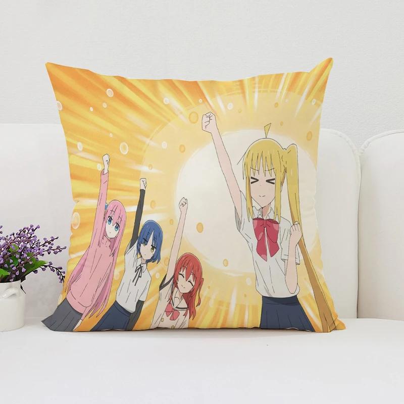 40x40cm B-Bocchi the Rock  Reversible Printed Pillow Covers Sofa Cushion Covers Chair Lumbar Cushion Bed Sleeping Pillow