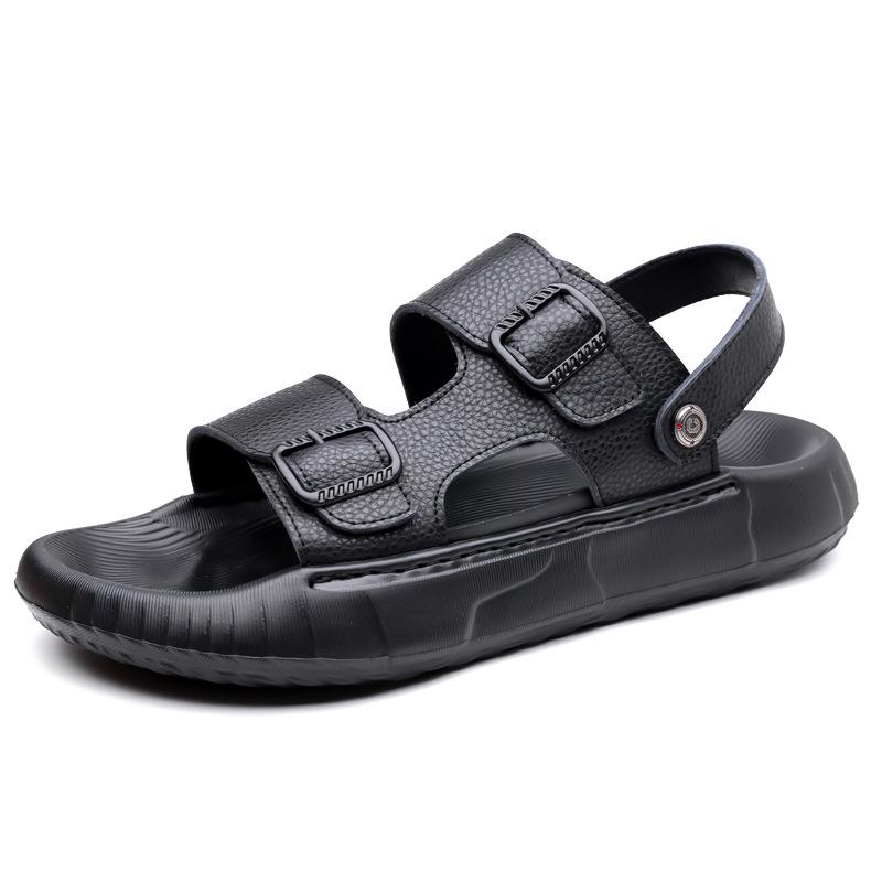 First layer cowhide sandals men's trendy summer new sports wear leather beach shoes casual cool slippers 1 piece