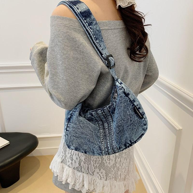 Denim Bag Women's Crossbody Bag Large Capacity Commuter Shoulder Bag