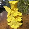 Nordic Style Vase 3D Printed Fairy Garden Sculpture Vase, Fantasy Flower Pot with Cream Yellow Statue, Dual-Use Holder for Desktop Entryway & Creative