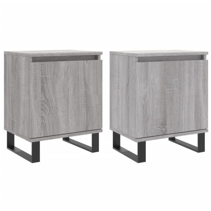 VidaXL Tables de chevet 2 pcs sonoma gris 40x30x50cm bois d'ingénierie 826857