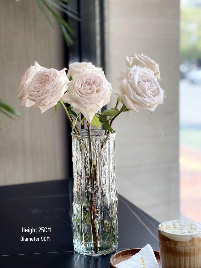 Lucky Bamboo Straight Glass Hydroponic Vase - Simple & Creative Micro Landscape Ornament