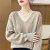 Maglione da donna in cashmere cashmere Qinghe 30% cashmere 70% lana pullover autunnale e invernale caldo e alla moda