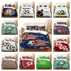 2/3 Pcs Quilt Cover Set Football Printing Bedding Suit Lattice Painting Highend King Size Duvet Cover Set
