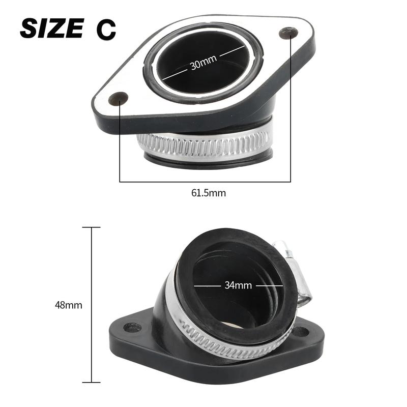 NIBBI Carburetor Flange Manifold Intake Pipe Adapter Fit PWK24/26/28mmPE Carburetor Kawasaki GY6 Engine Manifold Motorcycle Part
