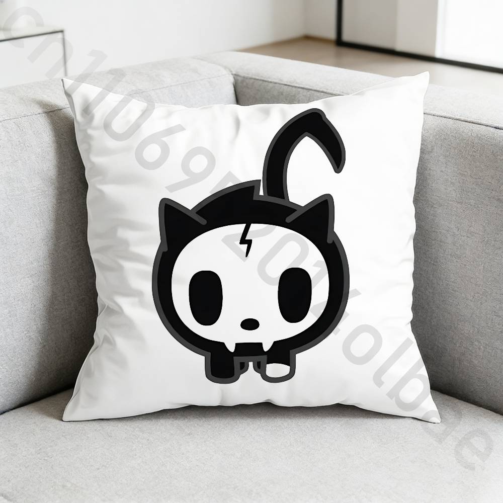 TTokidokiS Pillow Case Antidustmite Pillowcase Invisible Zipper Silky Short Plush Sofa Cushion Cover
