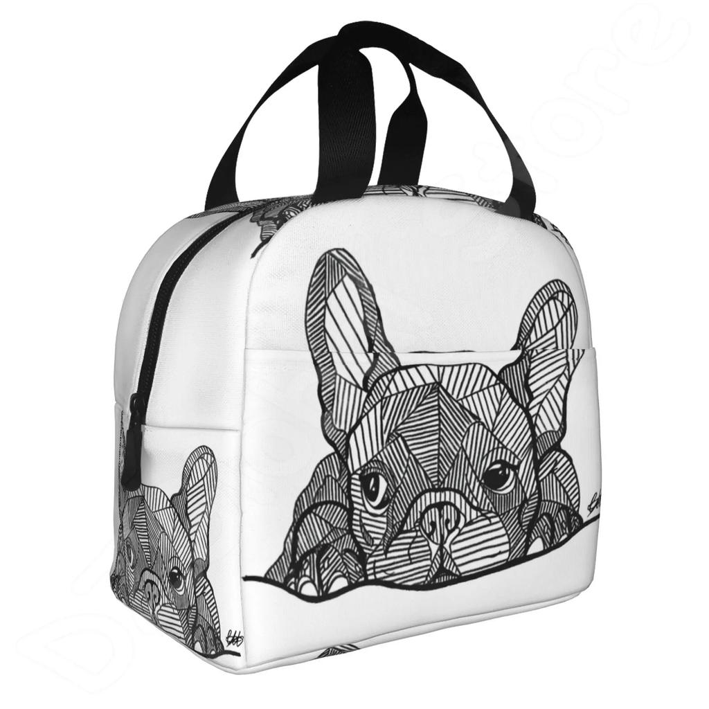 French Bulldogs Dog Insulated Lunch Bag for Women Men and Kids Large and Reusable Handle Freezable Work School Travel Tote Bags