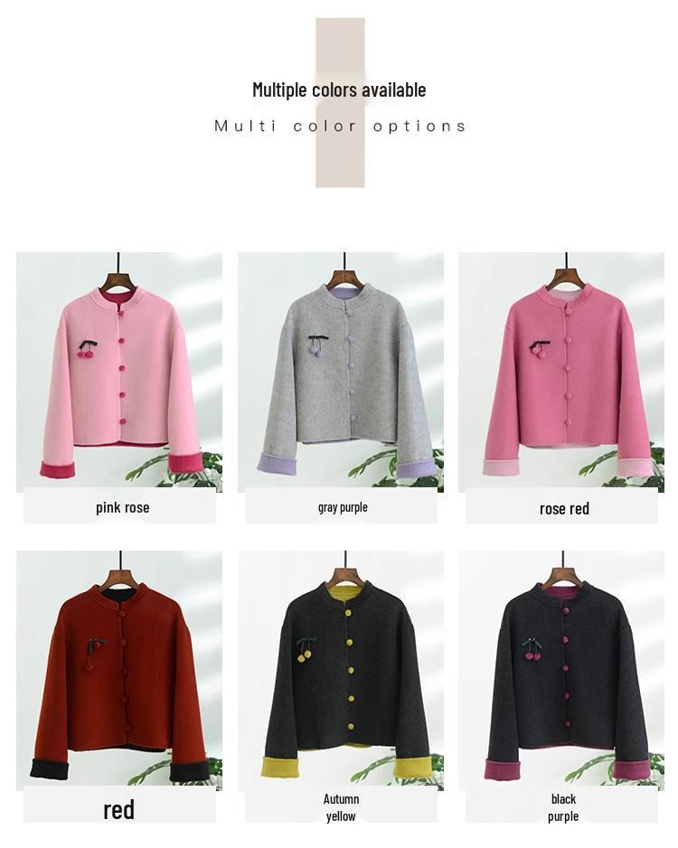 2025 Damen Kaschmir-Wendemantel - Kurz, hochwertiger chinesischer Stil mit zartem Wollmischgewebe