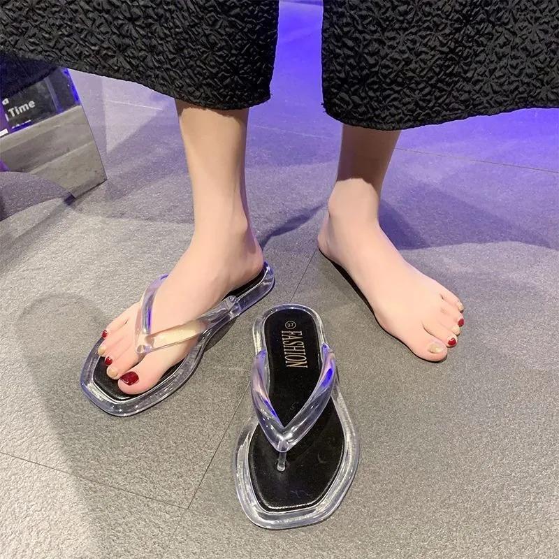 Women's Slippers And Ladies Sandals Transparent Korea Style Slides Pvc Jelly Clear Shoes Premium But Cheap Small Size Vip