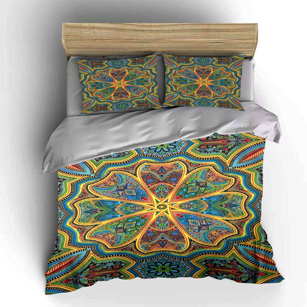 Mandala-inspired Floral Pattern. Bedding Sets Duvet Cover Sets Duvet Covers Pillowcases(1 * Duvet Cover 2 * Pillowcases, Without Duvet Insert)