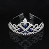 Ainameisi New Blue Crystal Tiara Wedding Crown Headband Women Girls Rhinestone Pageant Party Bridal Hair Jewelry Accessories