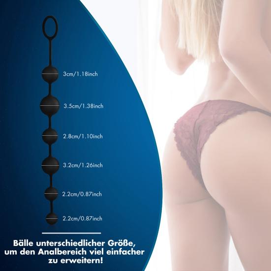 Anal Plug Easy To Use Flexible Silicone Butt Beads Sex Toy for Valentine's Day