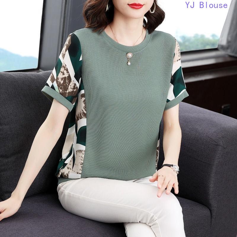 BLOUSE plus size women's summer round neck casual short sleeved T-shirt