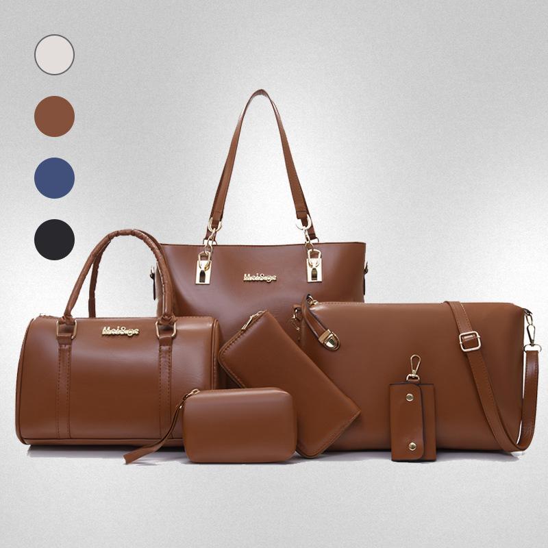 New women's bag fashion six-piece set mother and child bag solid color large capacity shoulder portable messenger bag fashion