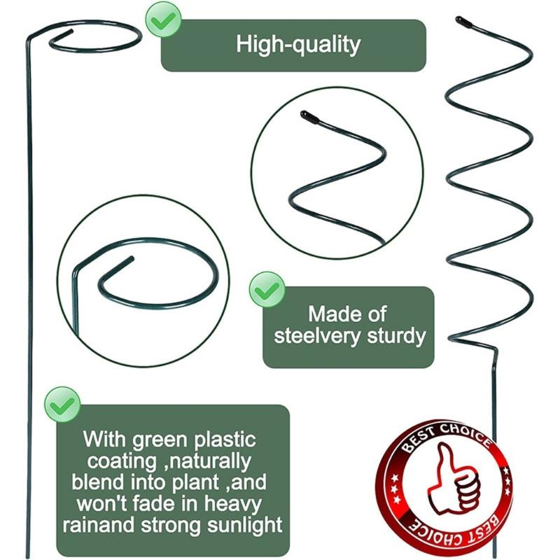 Set Of 5 Rustproof Iron Tomato Stakes Twisted/Vertical Design Plant Support Holder Climbing Stand For Climbing Vegetable