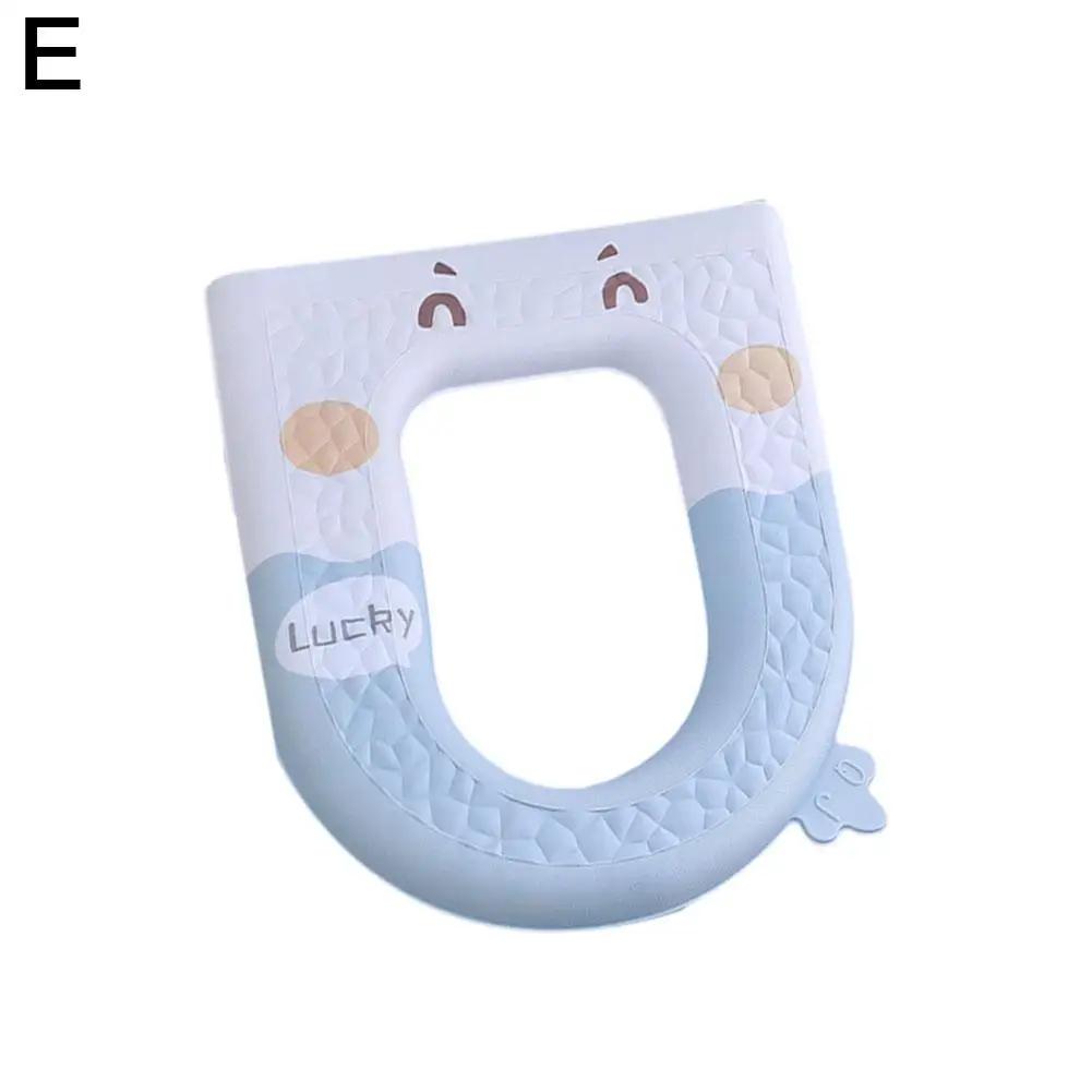 Toilet Seat Cover Cute Cartoon Pattern Closestool Mat Warm Seat Toilet Lid Cushion Bathroom Accessories Washable Toilet Sof Z6N5
