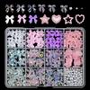 12Grids/box Mixed Resin Bowknot Nail Art Decorations 3D Acrylic Charms Kawaii Colorful Bow Rhinestone DIY Manicure Tools Parts