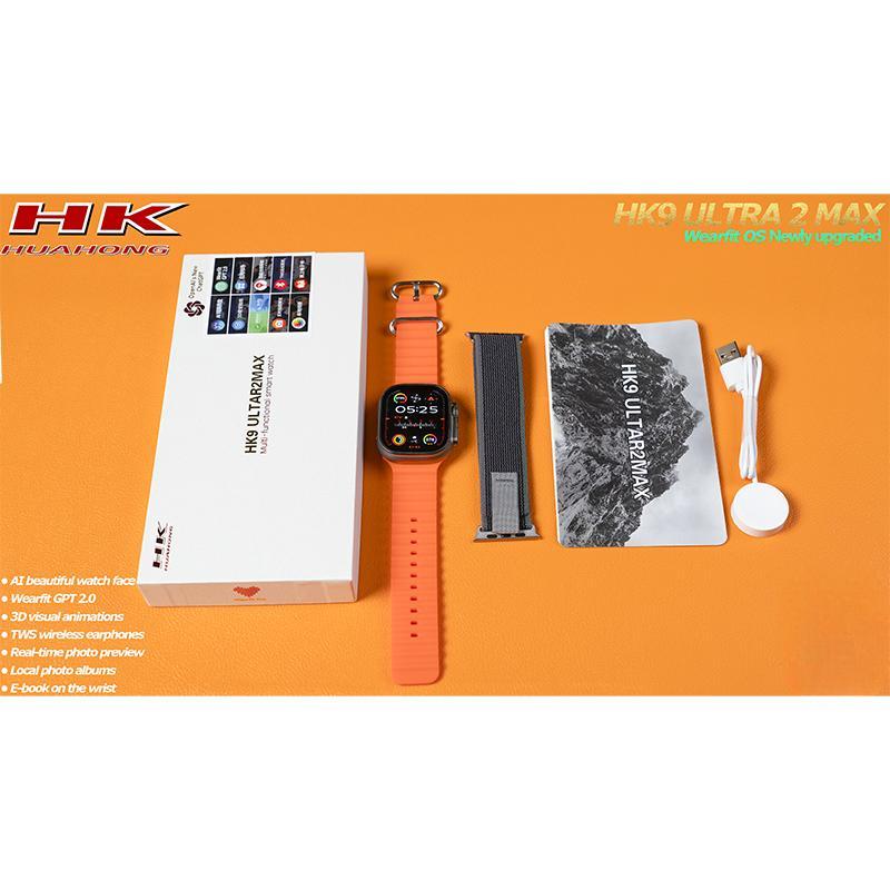 HK9 ULTRA 2 MAX AMOLED Smart Watch Men Women ChatGPT NFC Compass Photo Album Heart Rate Bluetooth Call Sport Smartwatch Upgraded
