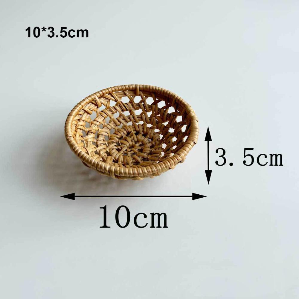 Hardness Rattan Wicker Woven Serving Baskets Rattan Basket  Restaurant Serving Tabletop Display