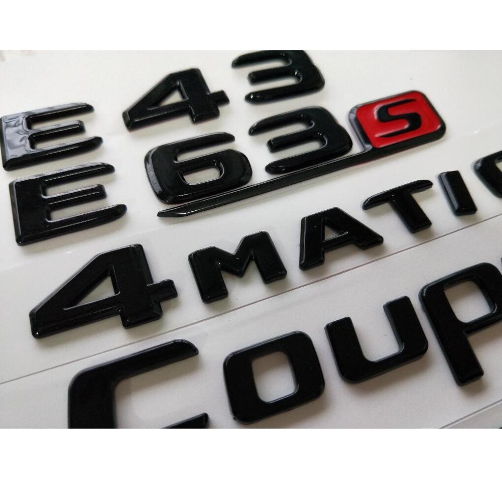 Gloss Black Letters for Mercedes Benz W213 C238 E180 E200 E220 E250 E260 E280 E300 E320 E350 E400 E450 E500 E550 4MATIC Emblem