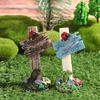 Resin Craft Succulents Bonsai Micro Landscape Fairy Garden Welcome Stake Figurine Mini Road Sign Simulation Stone Signpost