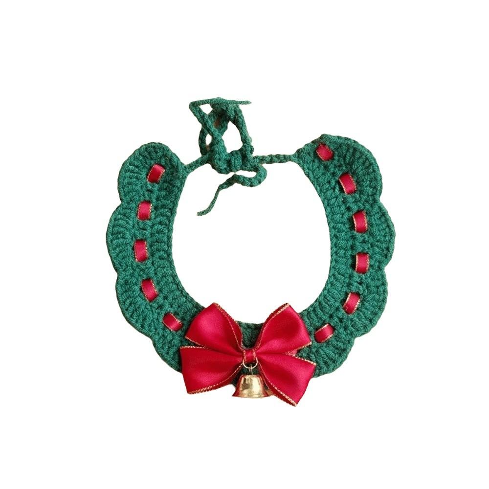 Jingle Bell Pet Christmas Hat Cute Dog Bowknot Scarf Holiday Pet Dressup Cute Santa Hat  Photoshoot