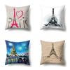 Polyester Pillow Cover Home Printed Pillow Cover Retro Tower European Building Cushion Cover Car Cushion Cover