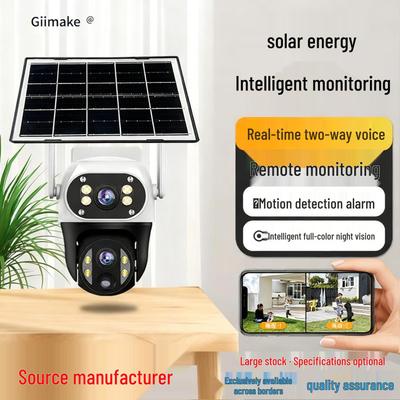 4G Solar-Powered Dual-Lens Outdoor Camera with Triple Display, No Power or Network Needed