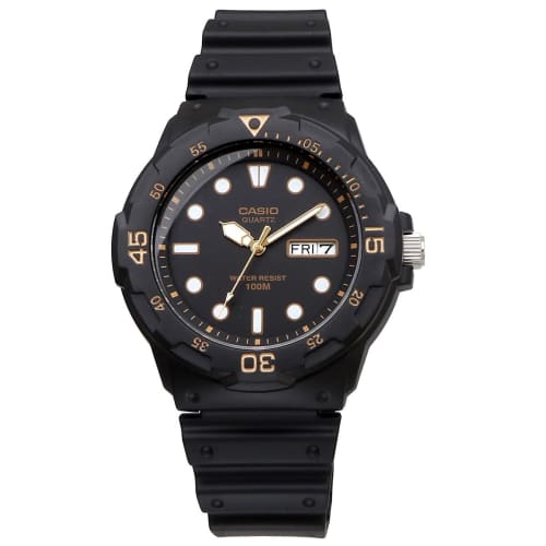 Casio Standard STANDARD Quartz Watch MRW-200H-1EV Men's Black X Gold Overseas Model